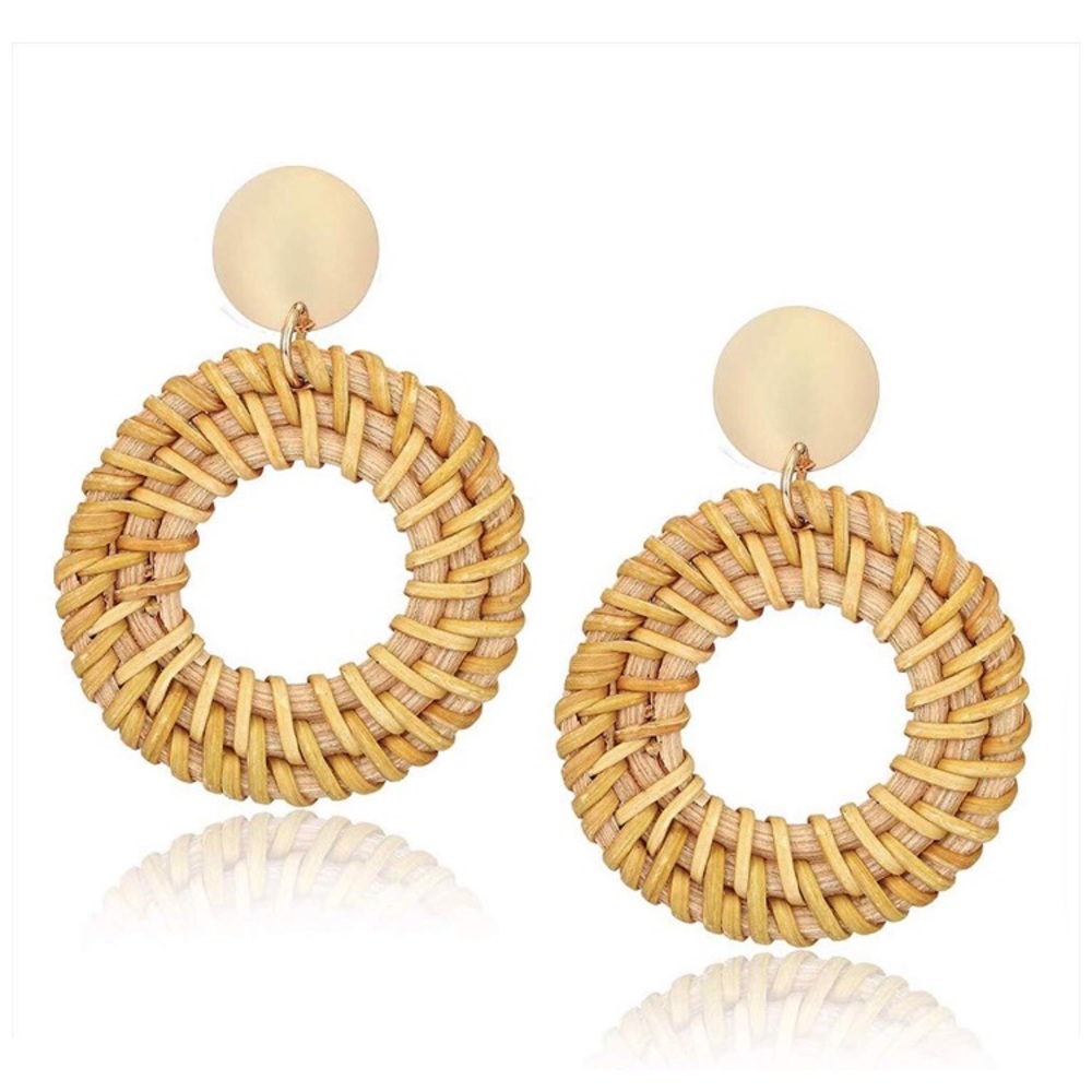 Rattan Hoop Earrings